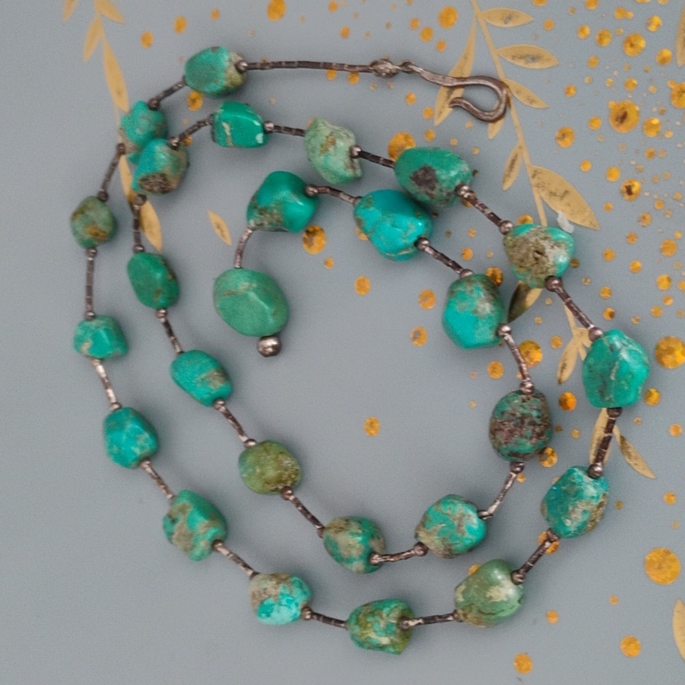 Native American sterling silver turquoise necklace - Picture 12 of 13